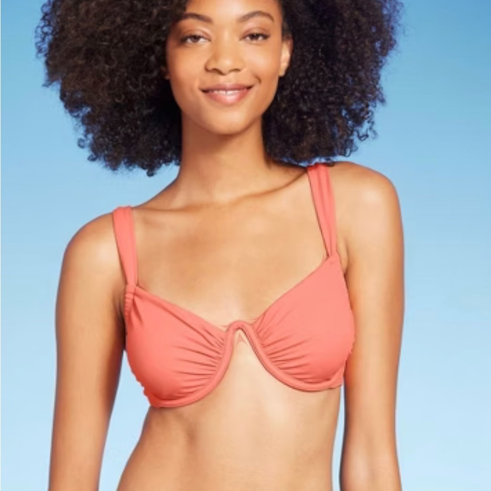 Shade & Shore bikini top in coral